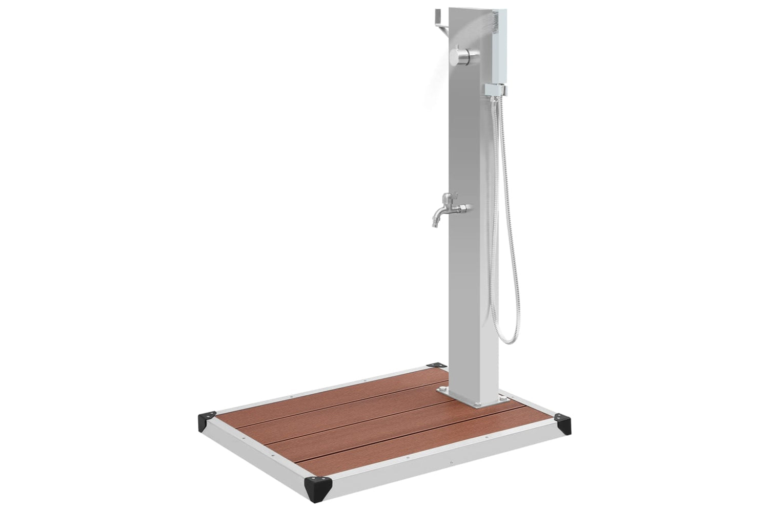 Vidaxl 3051291 Outdoor Shower With Tray Wpc Stainless Steel-4