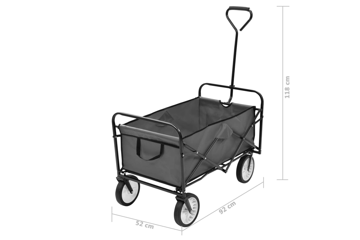 Vidaxl 145511 Folding Hand Trolley Steel Grey-8