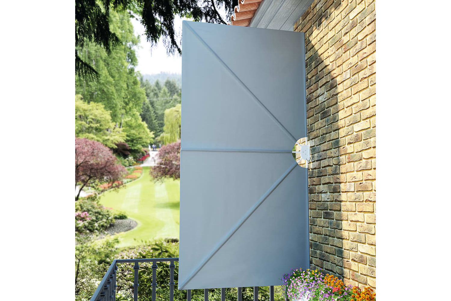 vidaXL 44564 Collapsible Terrace Side Awning Grey 300x150cm-3