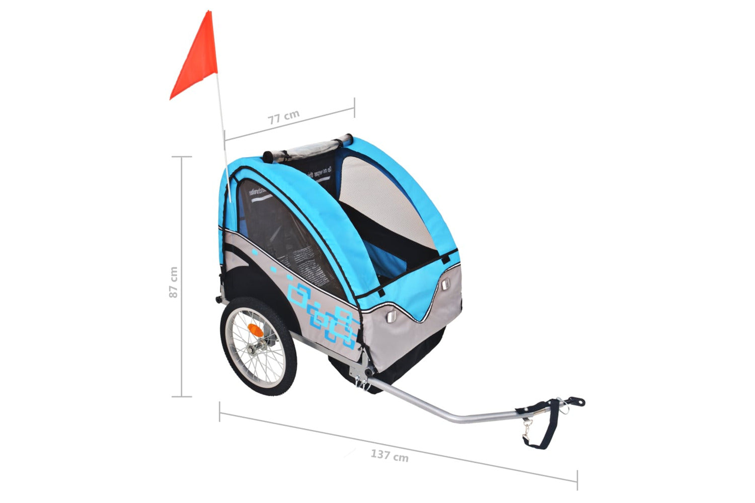 Vidaxl Bike Trailer Grey And Blue 30 Kg-6