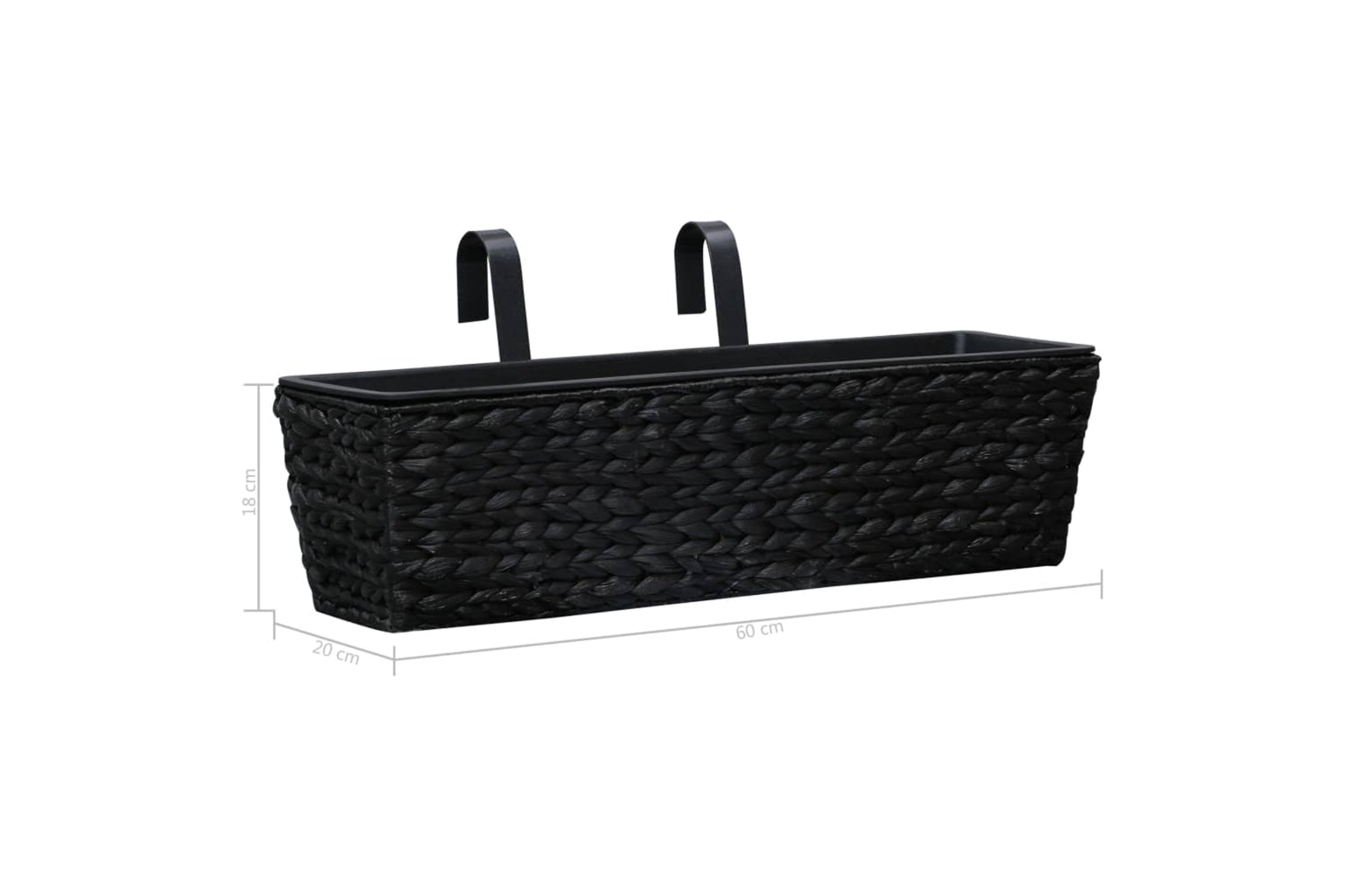 Vidaxl Planters 2 Pcs Water Hyacinth Black-9