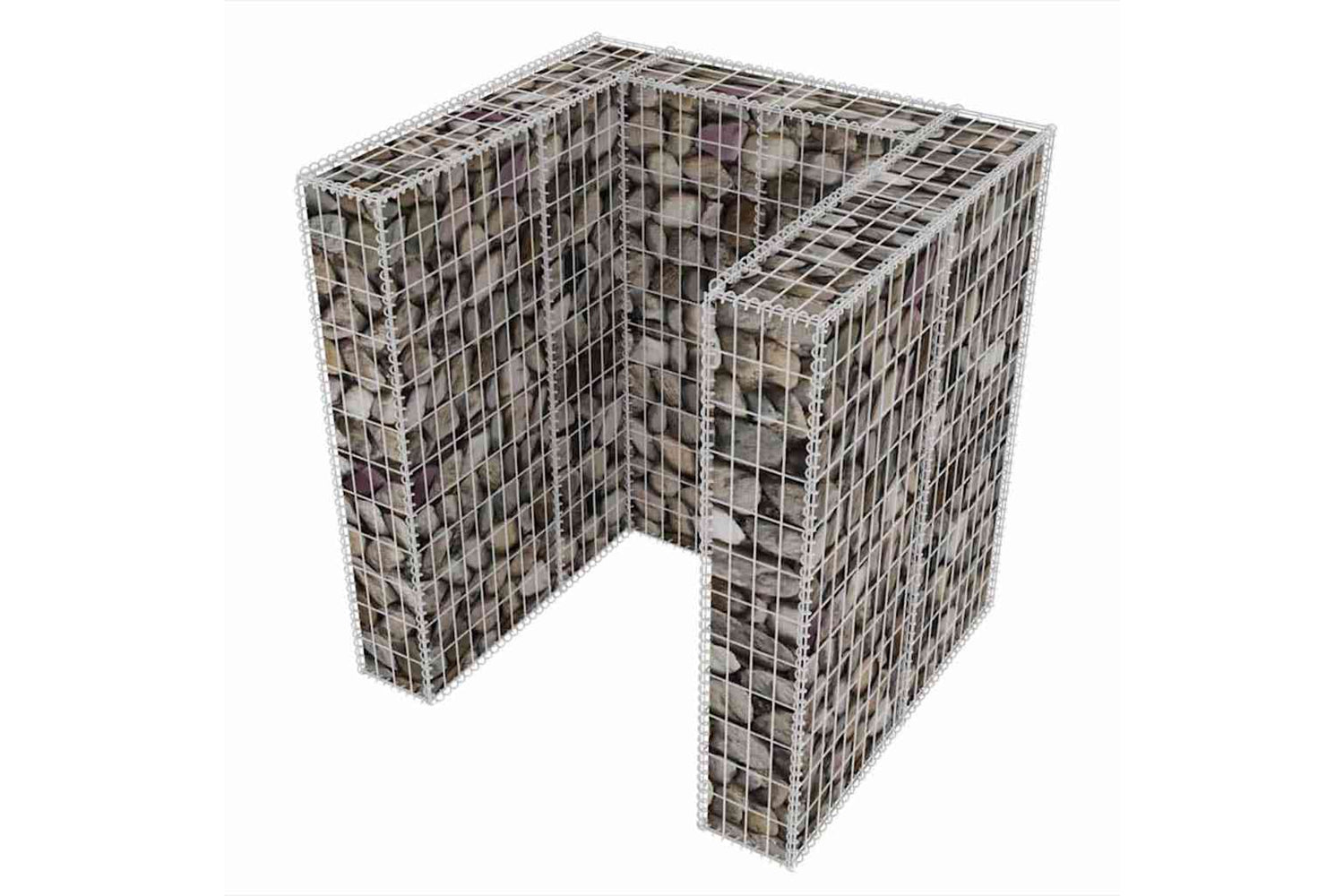 vidaXL 142558 Gabion Single Wheelie Bin Surround Steel 110x100x120cm-3