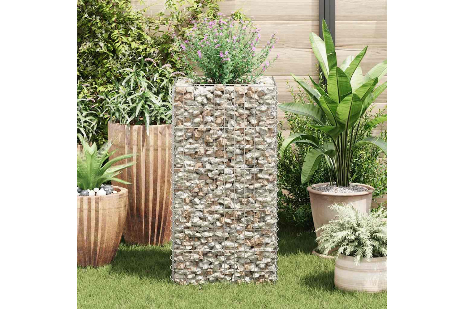 vidaXL 142557 Gabion Raised Bed Steel 50x50x100cm-3