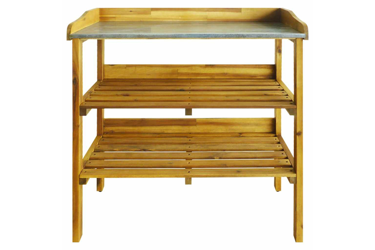 Vidaxl 43795 Potting Bench With 2 Shelves Solid Acacia Wood And Zinc-3