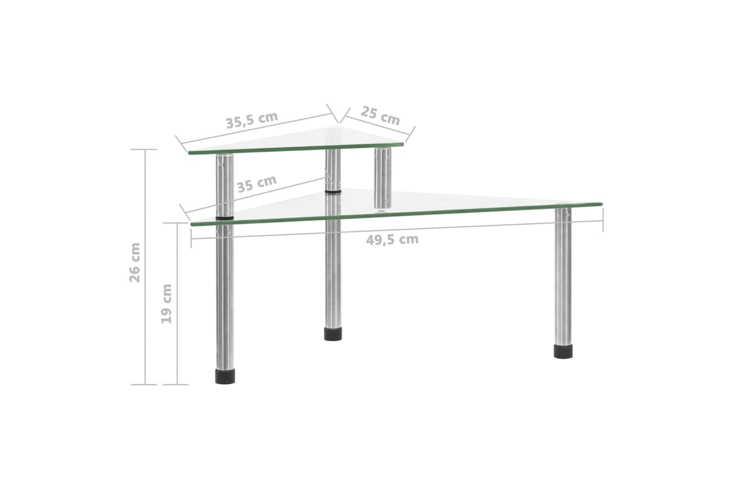 vidaXL 249525 Kitchen Shelf Transparent 49.5x35x19cm Tempered Glass-6