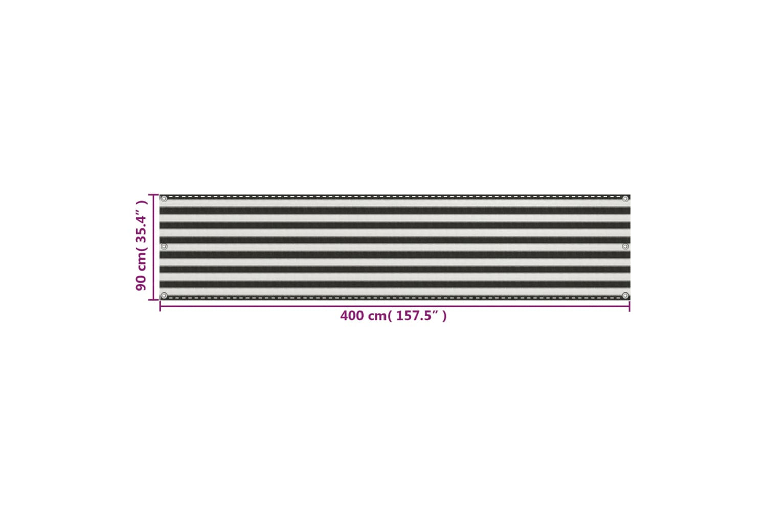 vidaXL 42318 Balcony Screen Hdpe 90x400cm Anthracite And White-5