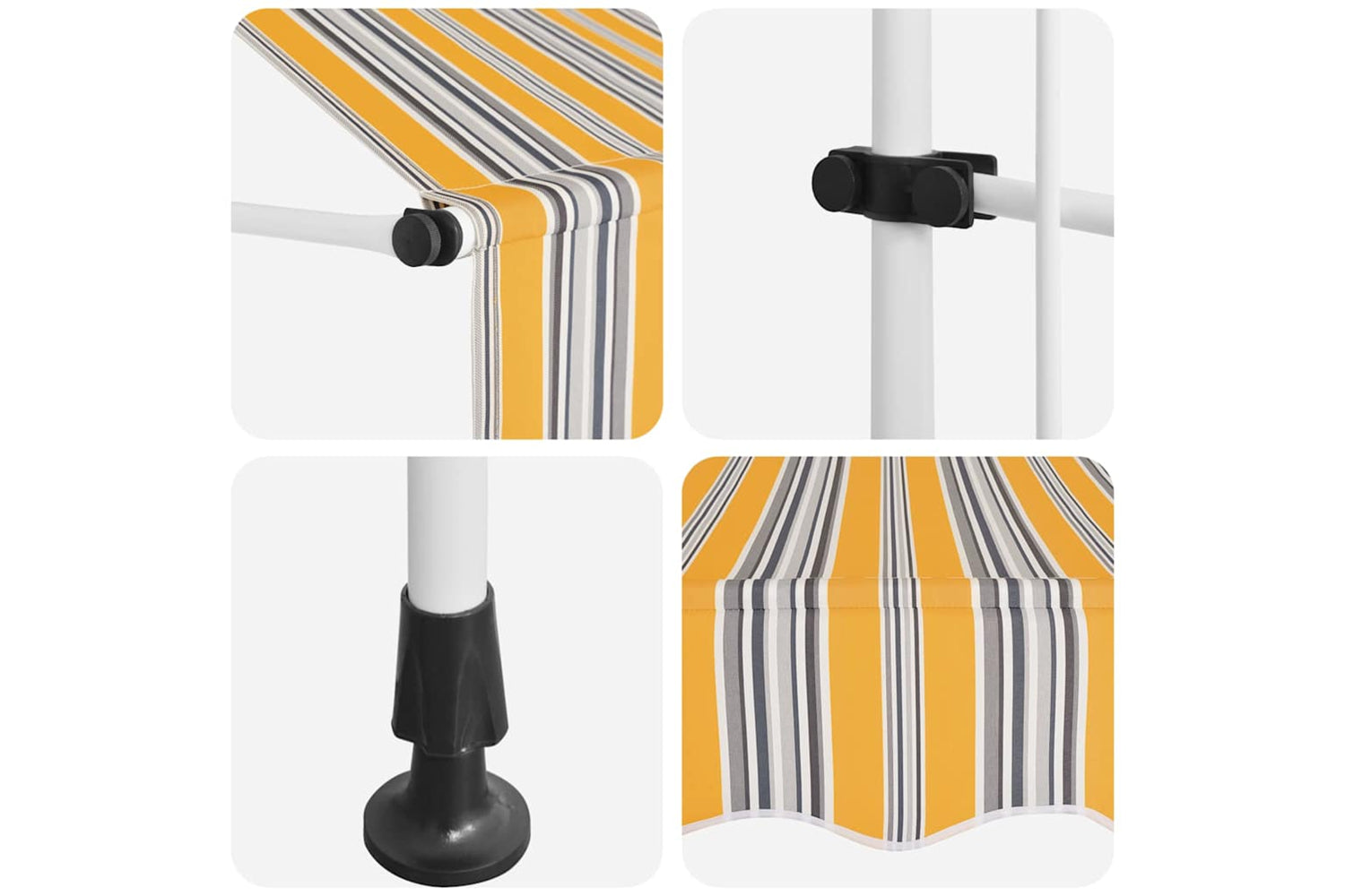 vidaXL 43228 Manual Retractable Awning 300cm Yellow And Blue Stripes-6