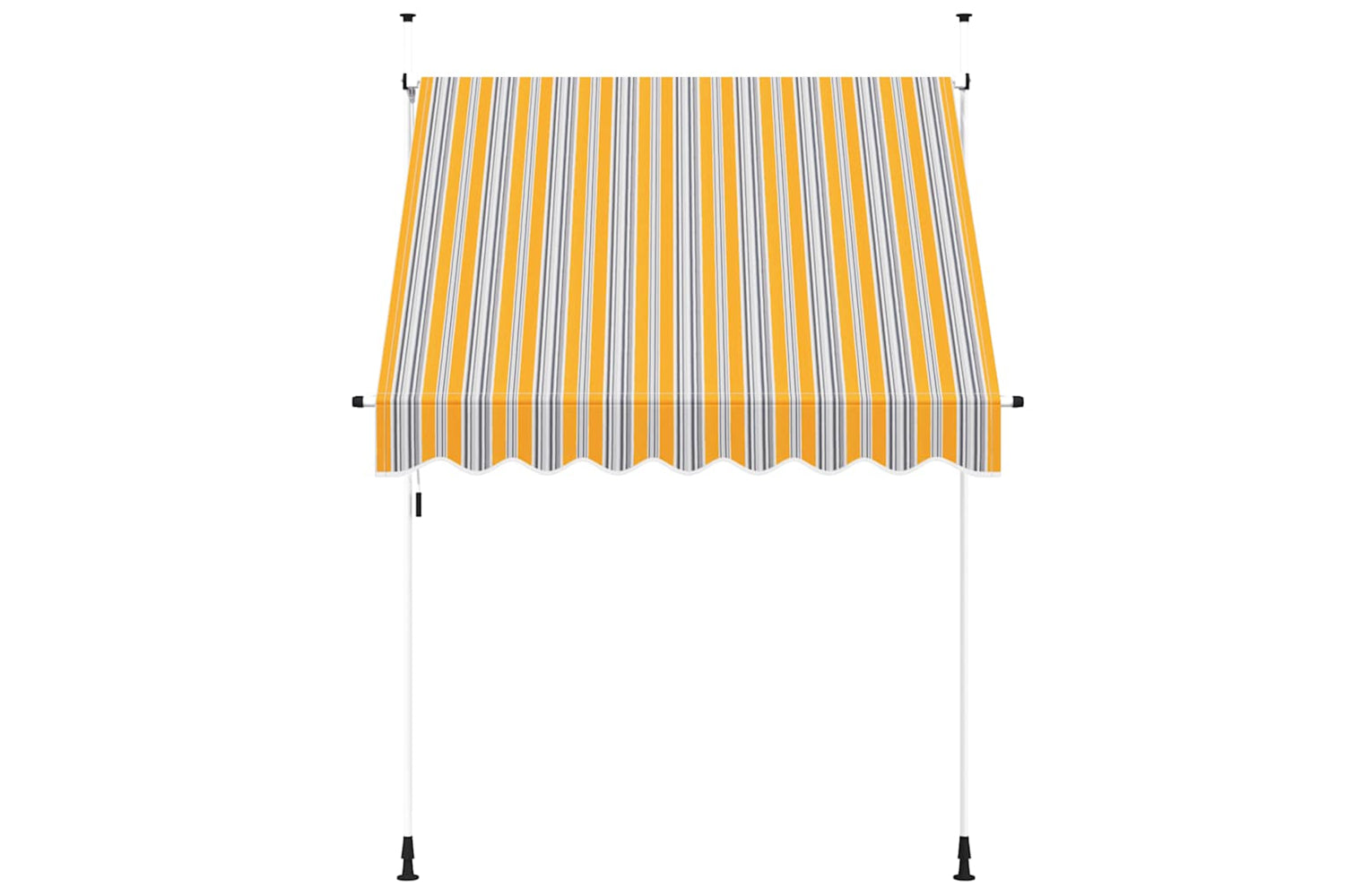 vidaXL 43226 Manual Retractable Awning 200cm Yellow And Blue Stripes-2