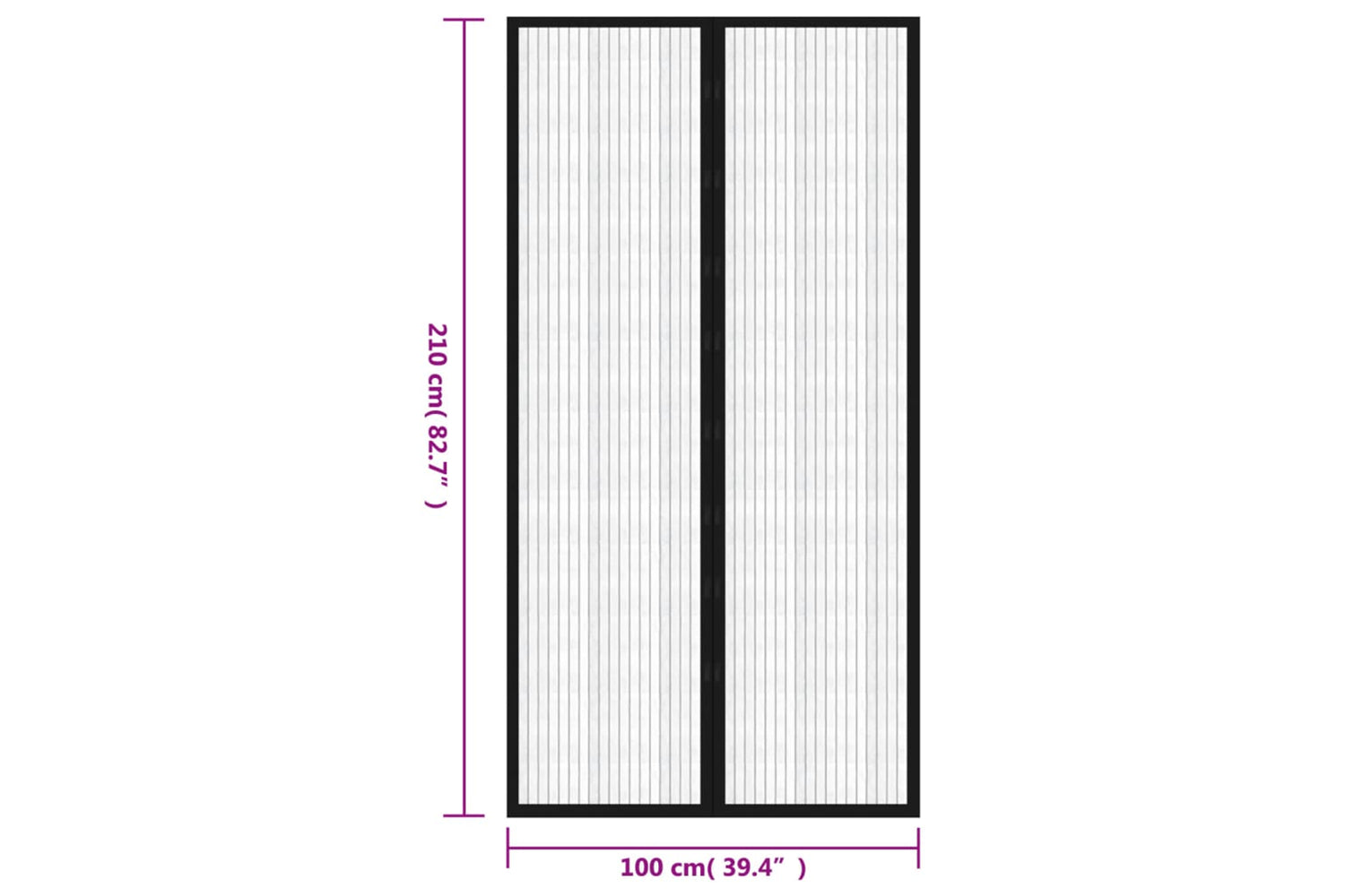 vidaXL 40920 Insect Door Curtain 210 X 100cm 2 Pcs Magnet Black-8