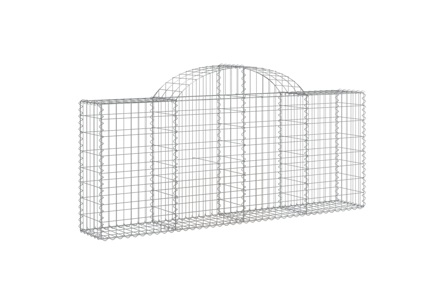 vidaXL 3146104 Arched Gabion Baskets 20 Pcs 200x30x80/100cm Galvanised Iron-2