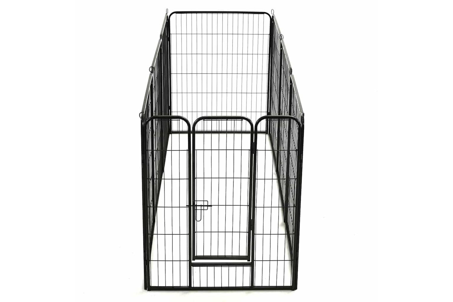 vidaXL 170574 Dog Playpen 8 Panels Steel 80x100cm Black-3