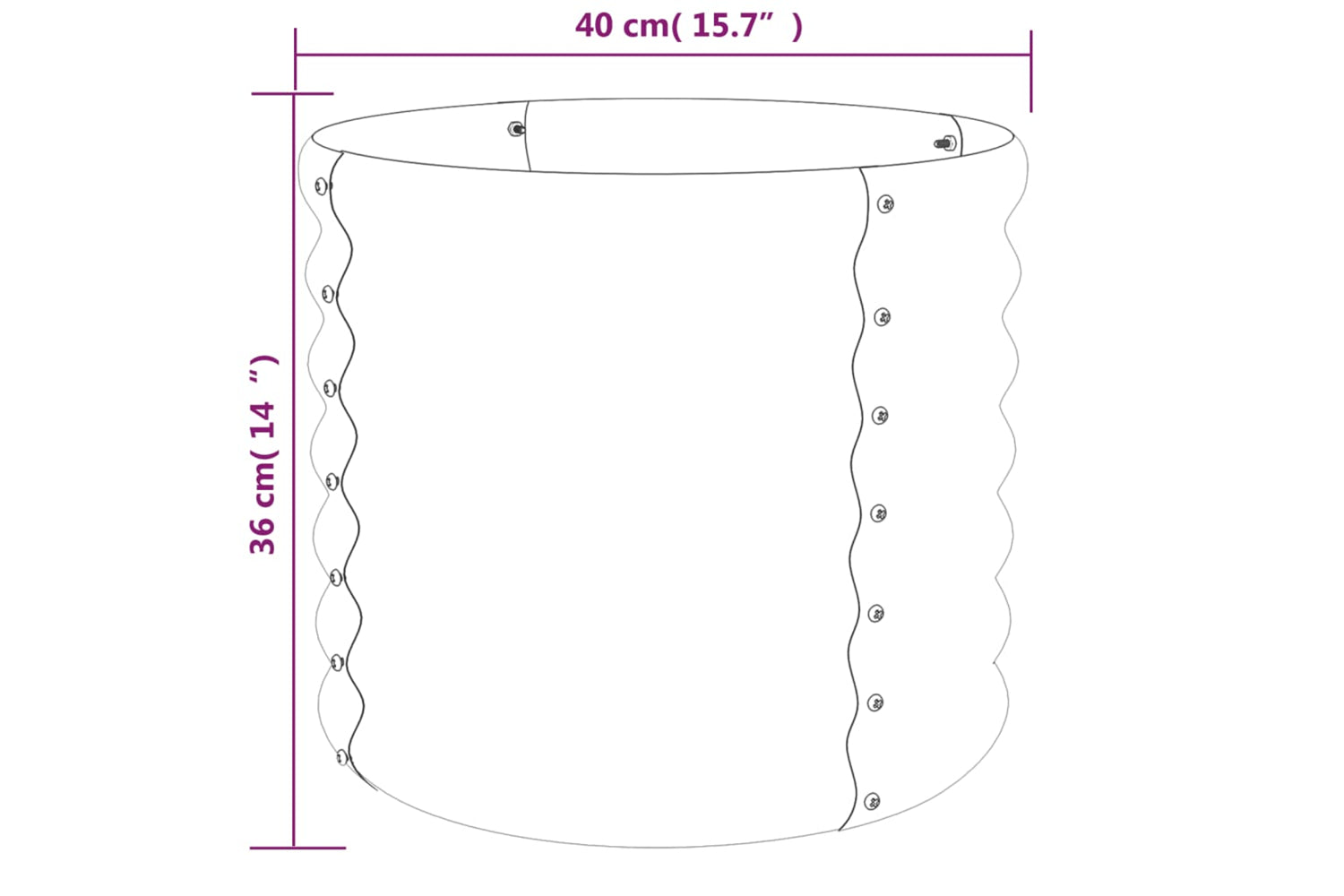 vidaXL 318843 Garden Planter Powder-coated Steel 40x40x36cm Green-3