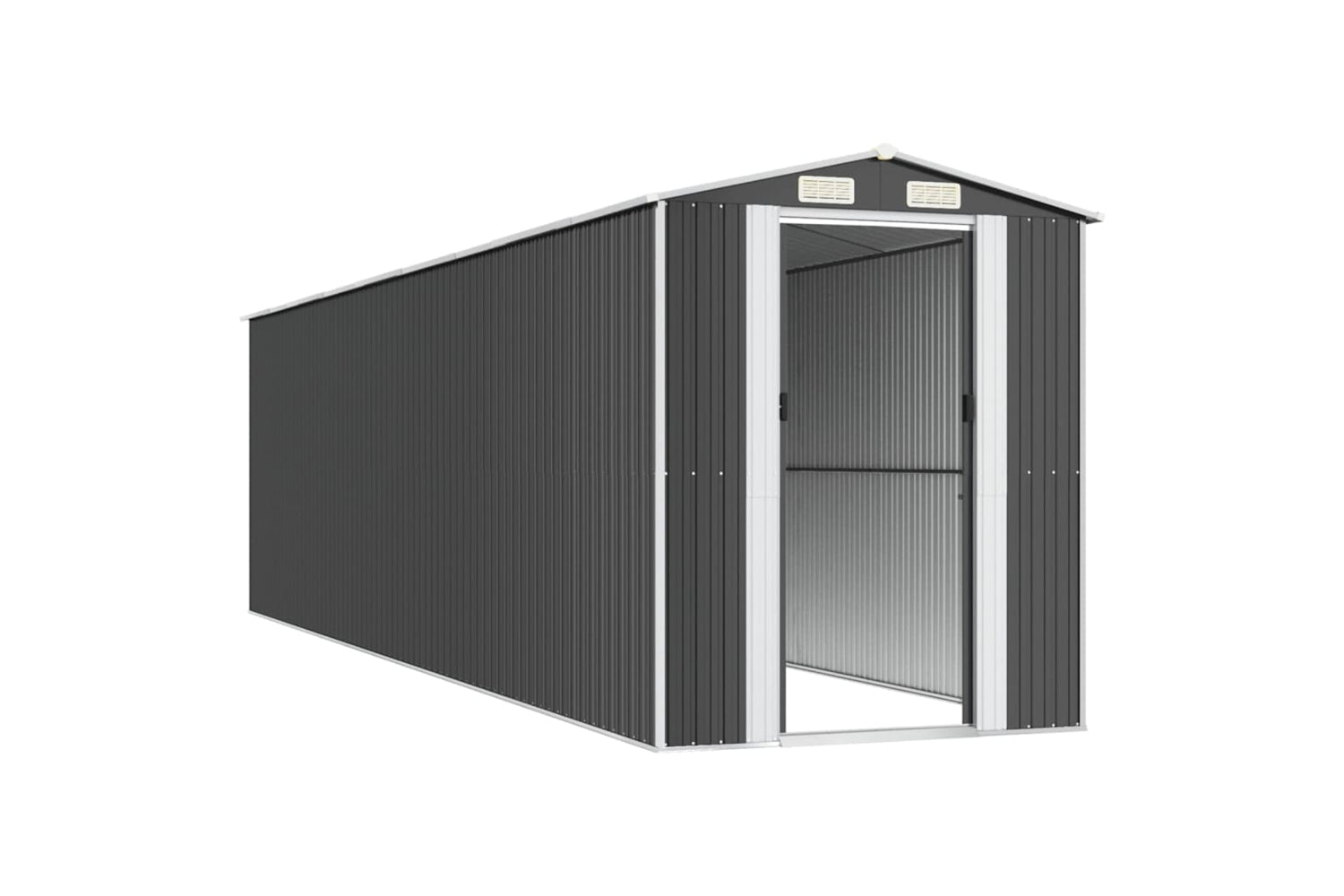 vidaXL 3147456 Garden Shed Anthracite 192x772x223cm Galvanised Steel-3