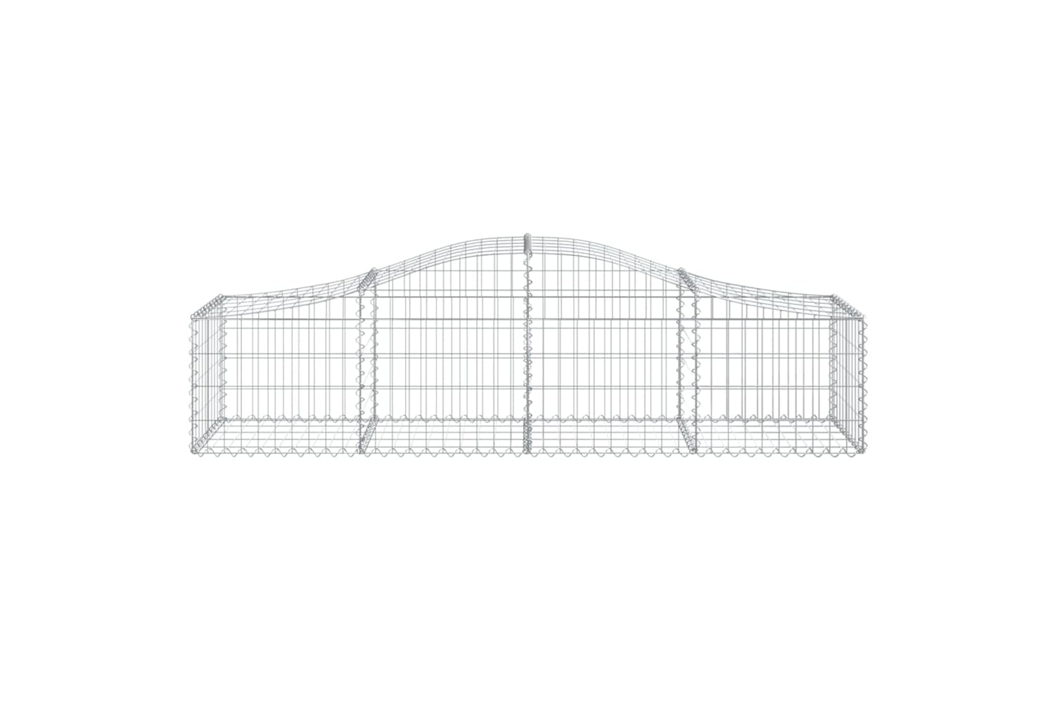 vidaXL 3145579 Arched Gabion Baskets 4 Pcs 200x50x40/60cm Galvanised Iron-3