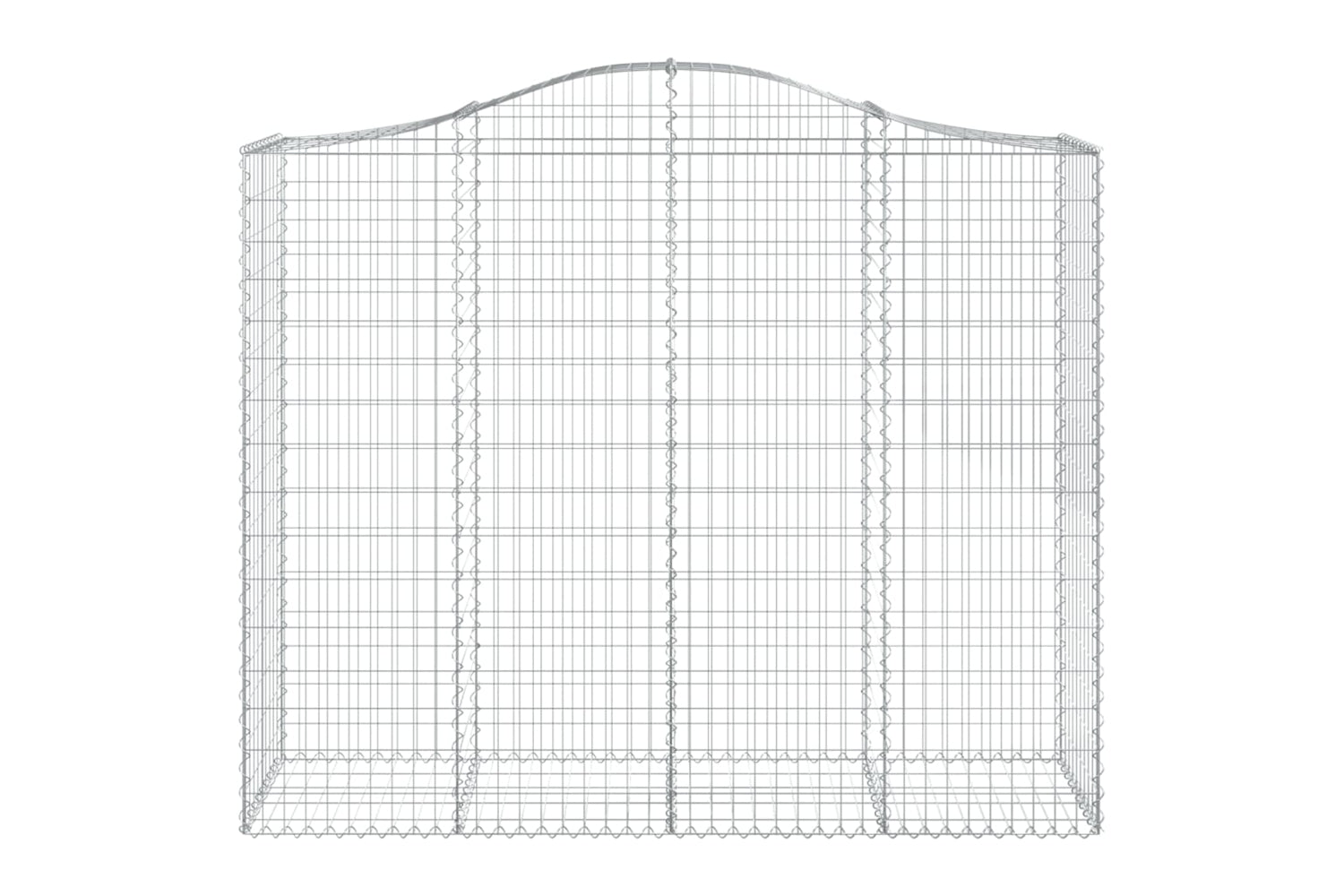vidaXL 3145703 Arched Gabion Baskets 2 Pcs 200x50x160/180cm Galvanised Iron-3
