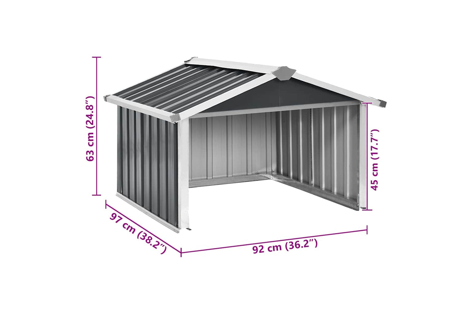 Vidaxl 150909 Garden Robot Lawnmower Shed 92x97x63 Cm Galvanised Steel Anthracite-8