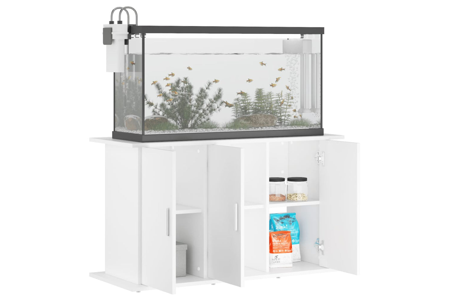 vidaXL 833631 Aquarium Stand White 101x41x58cm Engineered Wood-2