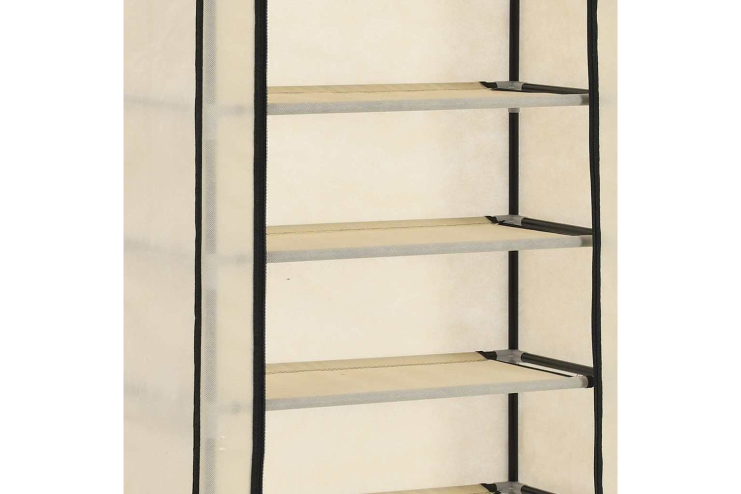 vidaXL 282431 Shoe Cabinet With Cover Cream 57x29x162cm Fabric-7