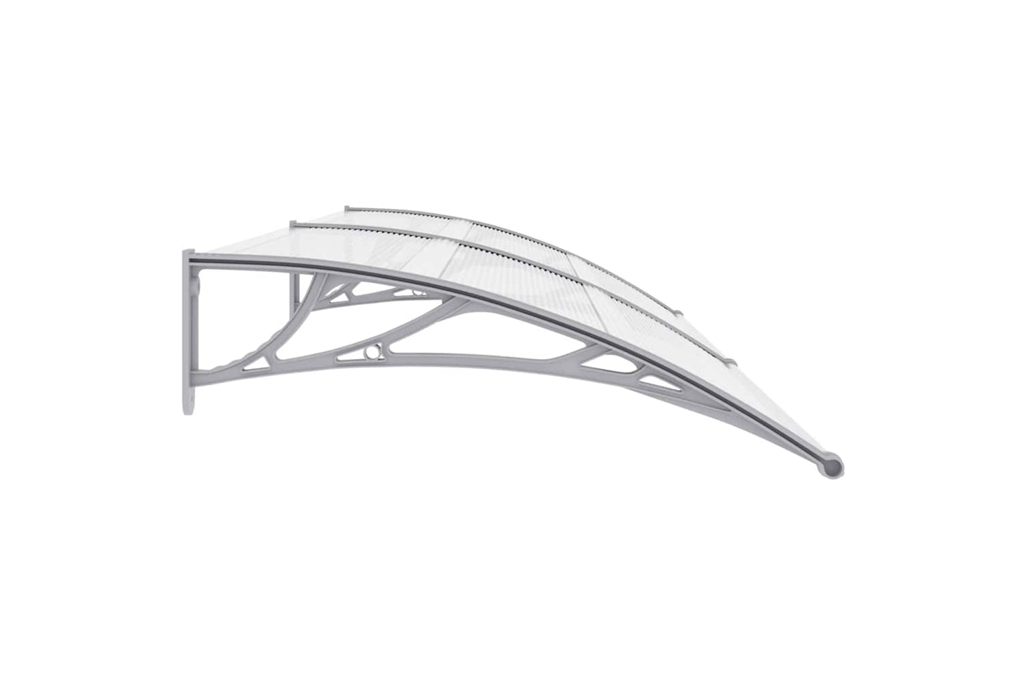 vidaXL 144821 Door Canopy Grey And Transparent 240x80cm Pc-4