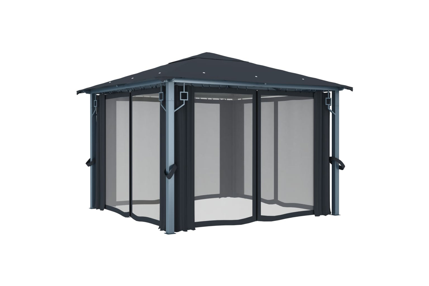 vidaXL 48043 Gazebo With Curtain 300x300cm Anthracite Aluminium-4