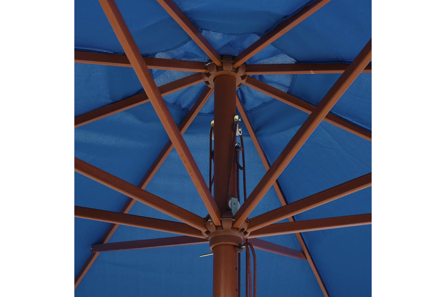 vidaXL 47139 Outdoor Parasol With Wooden Pole 350cm Blue-6