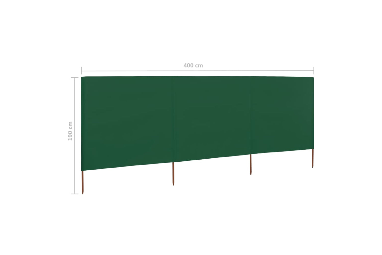 vidaXL 47149 3-panel Wind Screen Fabric 400x160cm Green-6