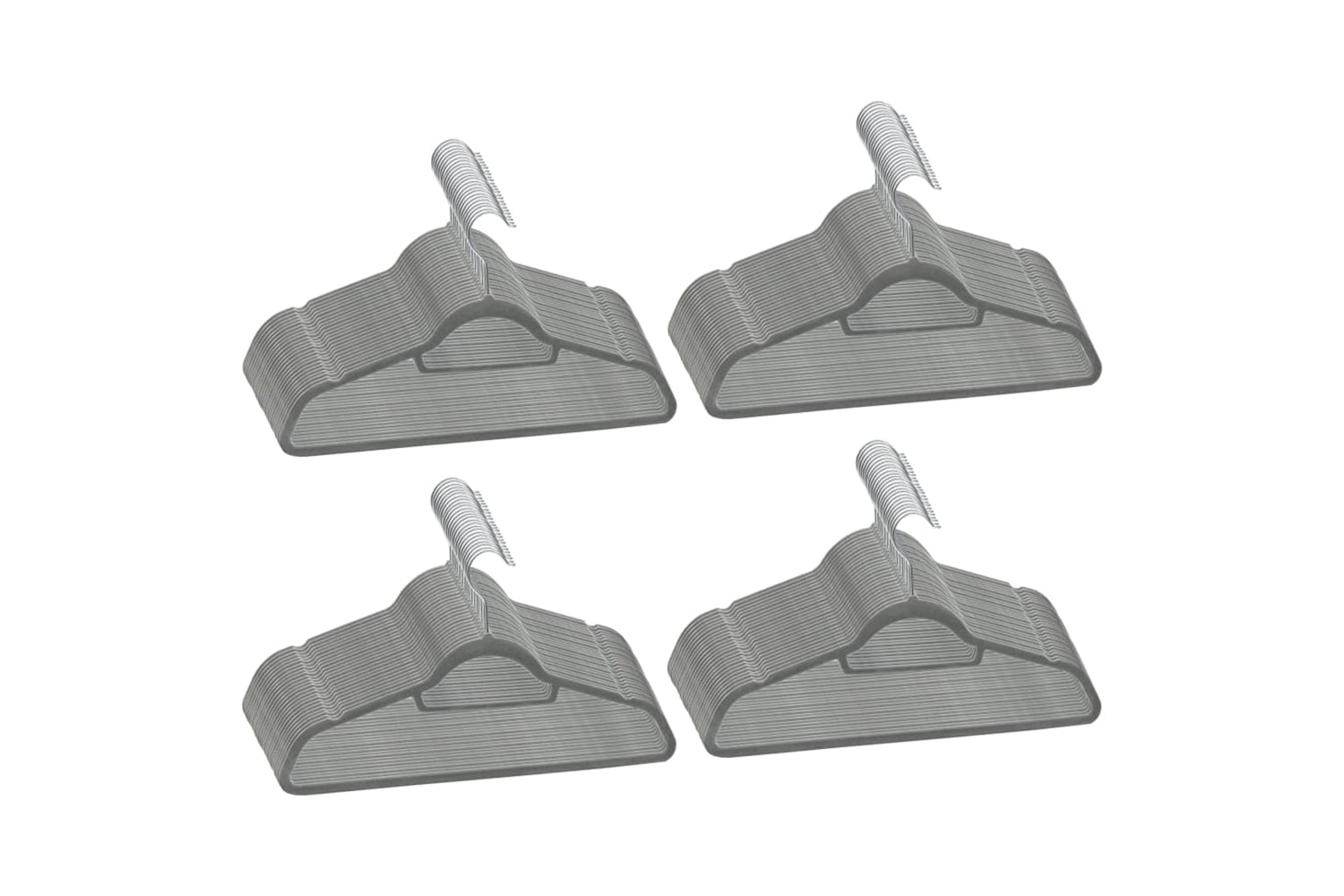 Vidaxl 289919 100 Pcs Clothes Hanger Set Anti-slip Grey Velvet-2
