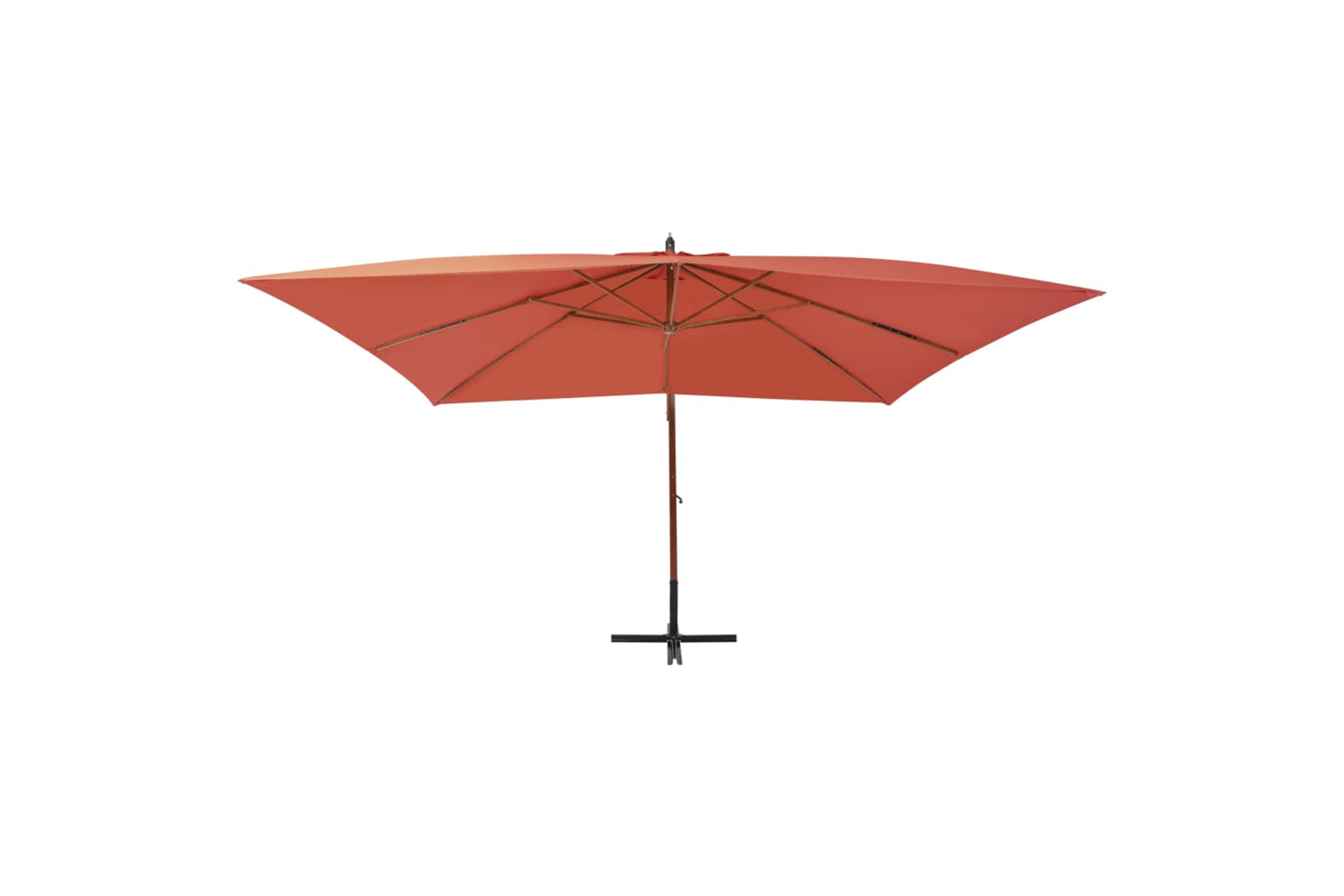 vidaXL 44494 Cantilever Umbrella With Wooden Pole 400x300cm Terracotta-2