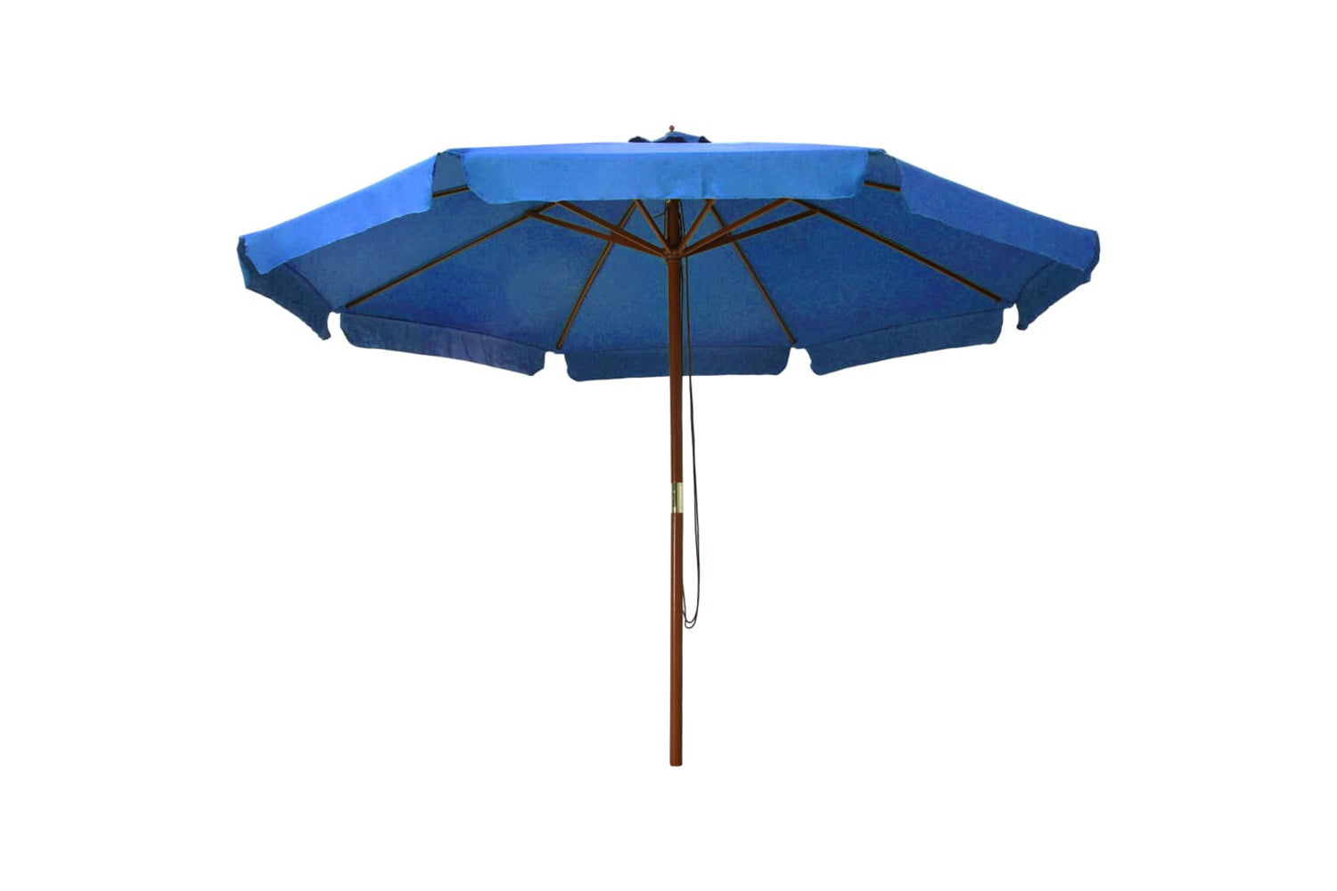 vidaXL 47219 Outdoor Parasol With Wooden Pole 330cm Azure-2