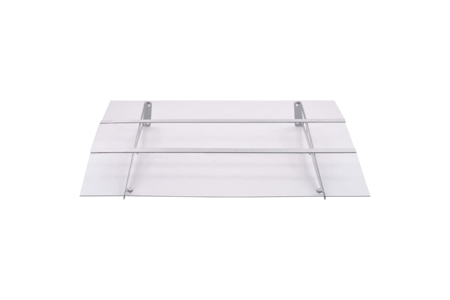 vidaXL 144828 Door Canopy Silver And Transparent 120x90cm Polycarbonate-2