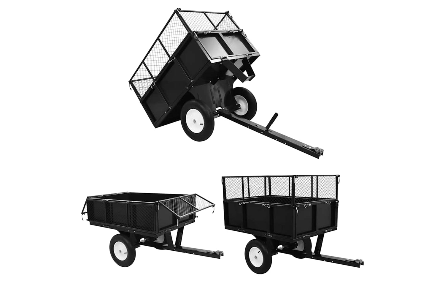 Vidaxl Tipping Trailer For Lawn Mower 300 Kg Load-7