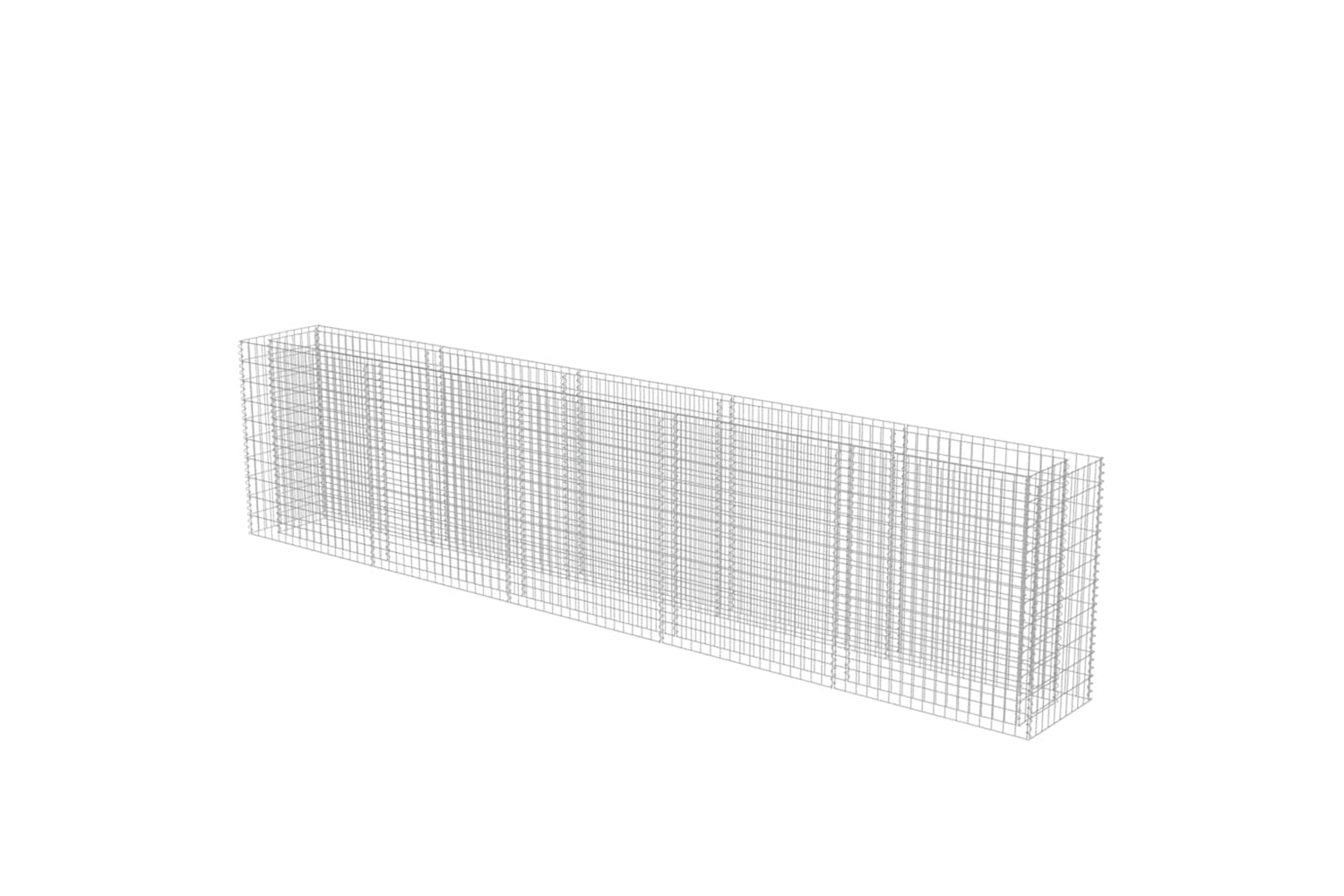 vidaXL 143564 Gabion Raised Bed Galvanised Steel 450x50x100cm-2