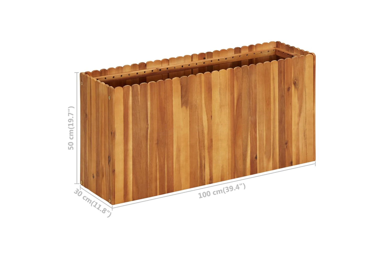 vidaXL 45924 Garden Raised Bed 100x30x50cm Solid Acacia Wood-6