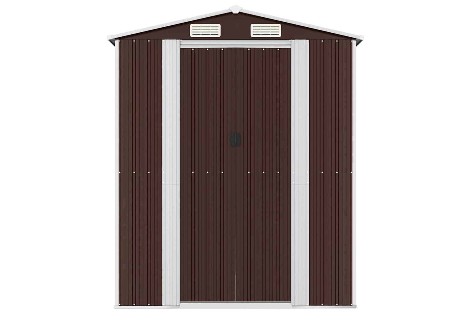 vidaXL 3147463 Garden Shed Dark Brown 192x440x223cm Galvanised Steel-2