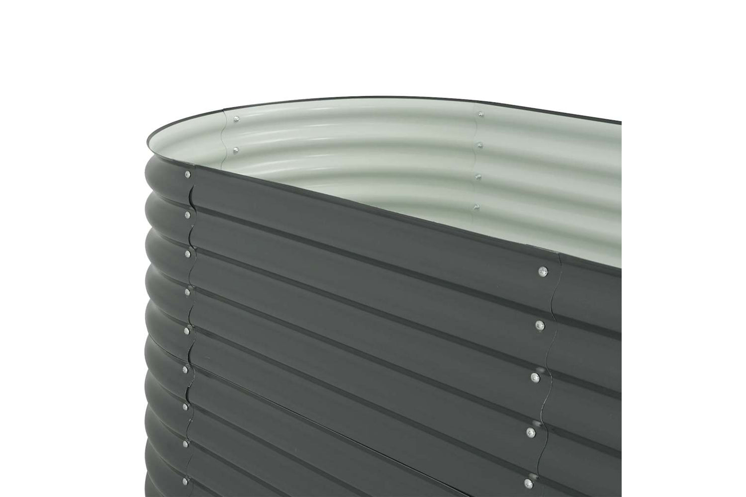 vidaXL Garden Raised Bed 320x80x81cm Galvanised Steel Grey-7
