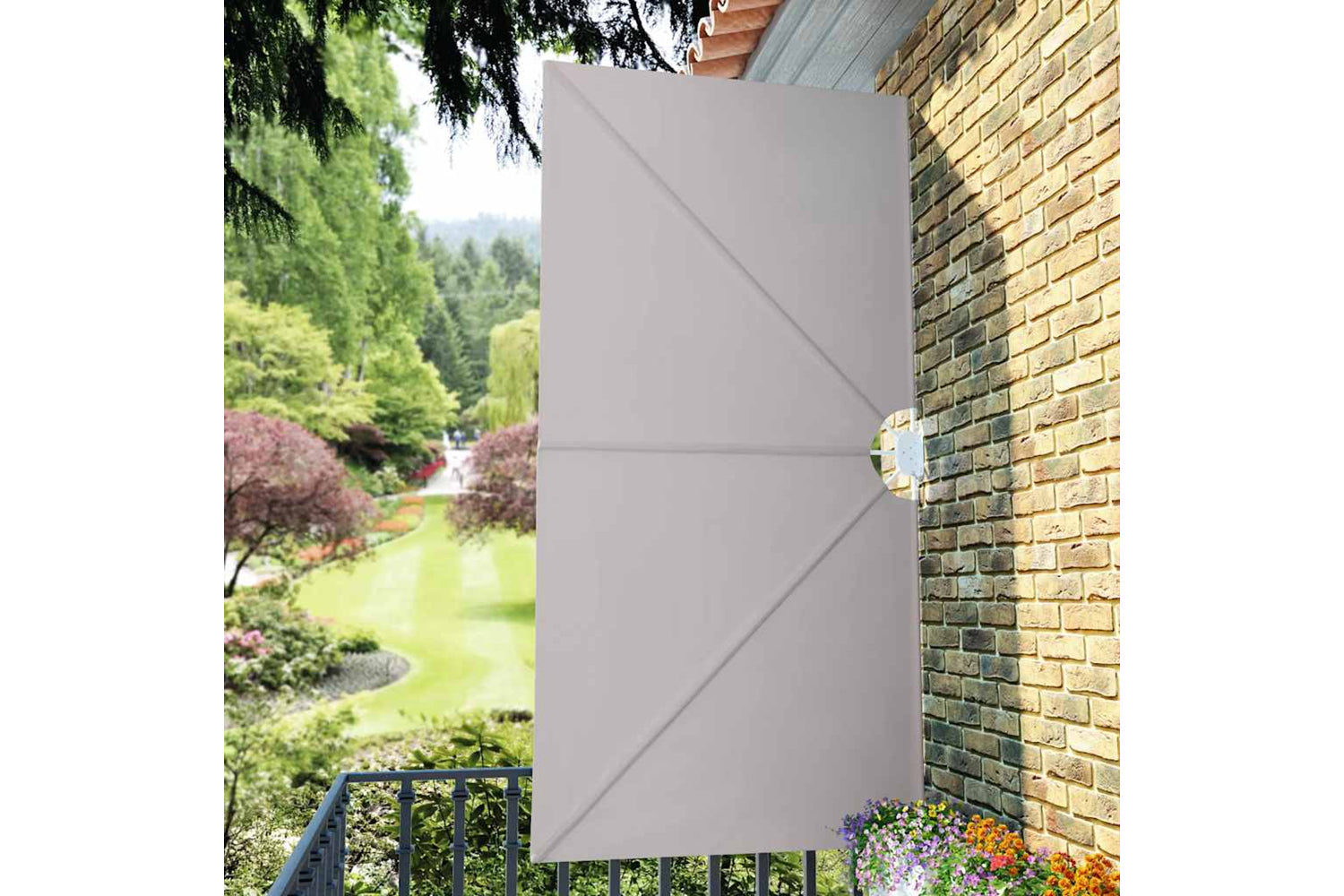 vidaXL 44568 Collapsible Terrace Side Awning Cream 300x150cm-3