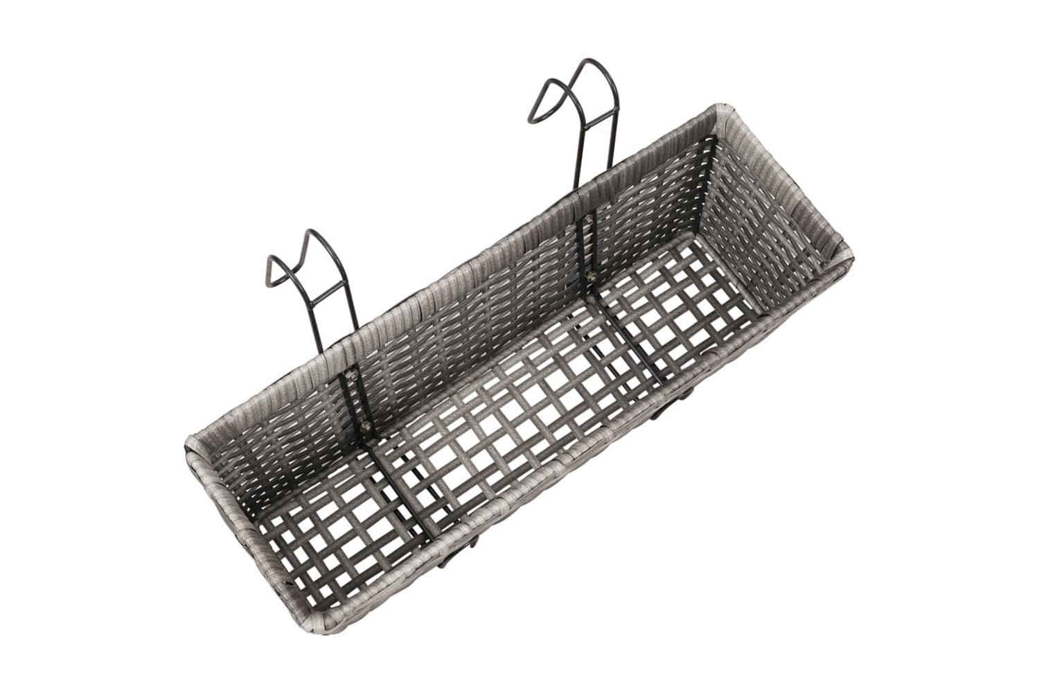 vidaXL 45428 Balcony Raised Beds 2 Pcs 50cm Grey Poly Rattan-7