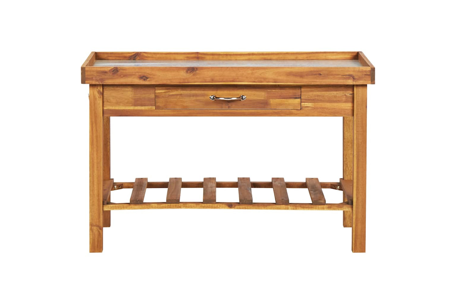 Vidaxl 46561 Garden Work Bench With Zinc Top Solid Acacia Wood-4