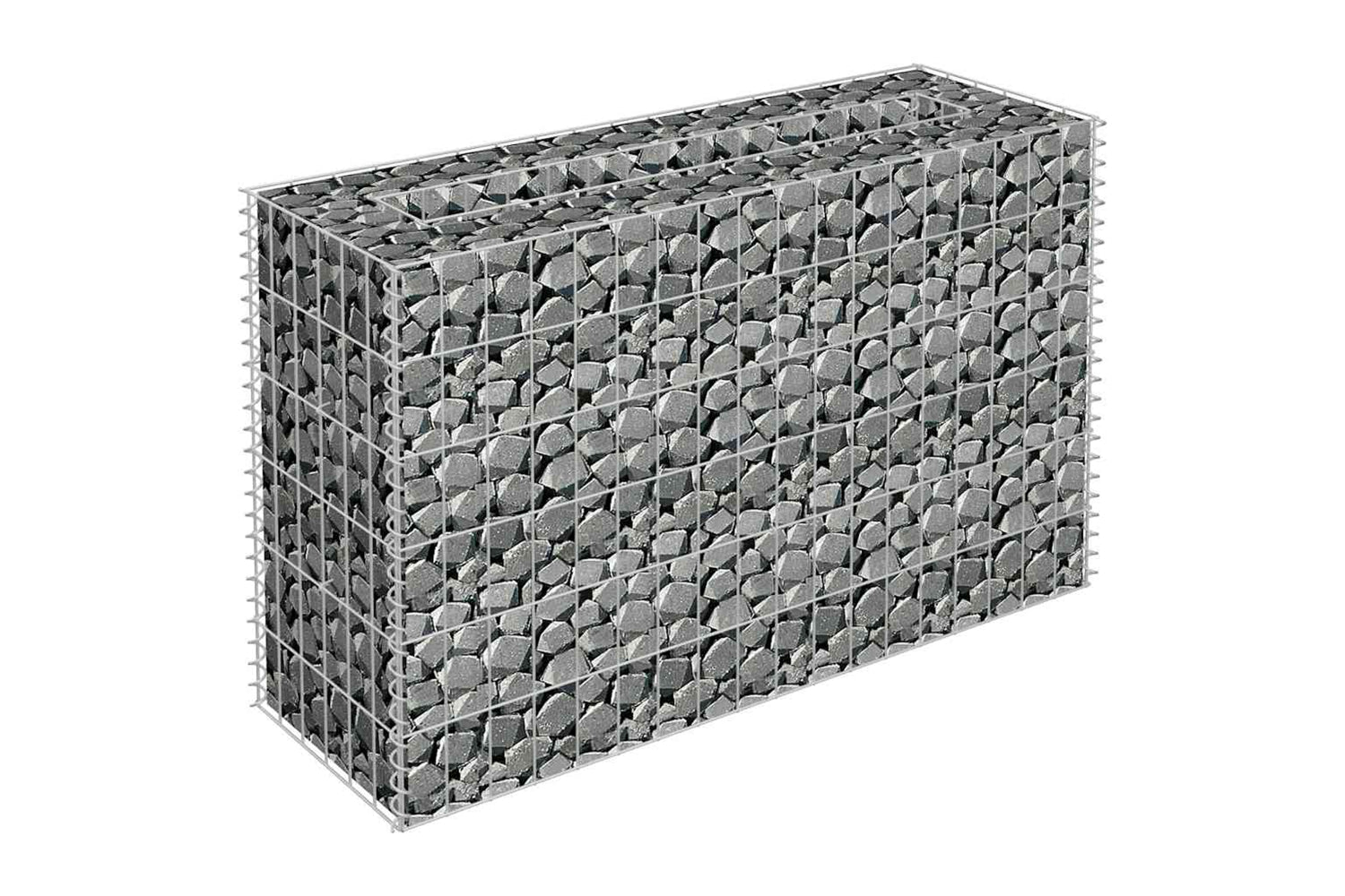 vidaXL 145630 Gabion Raised Bed Galvanised Steel 90x30x60cm-2