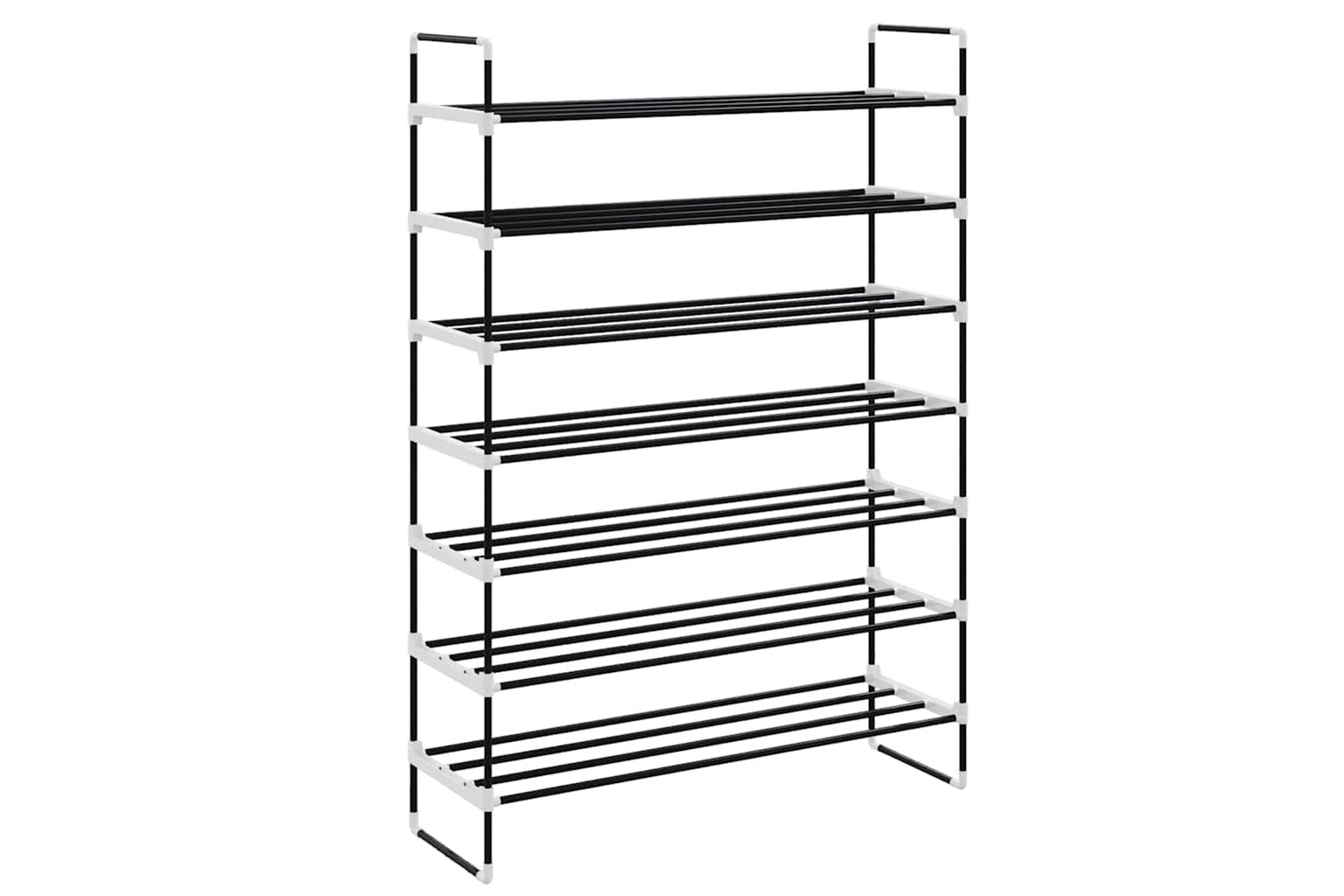 Vidaxl 245627 Shoe Rack With 7 Shelves Metal And Plastic Black-4