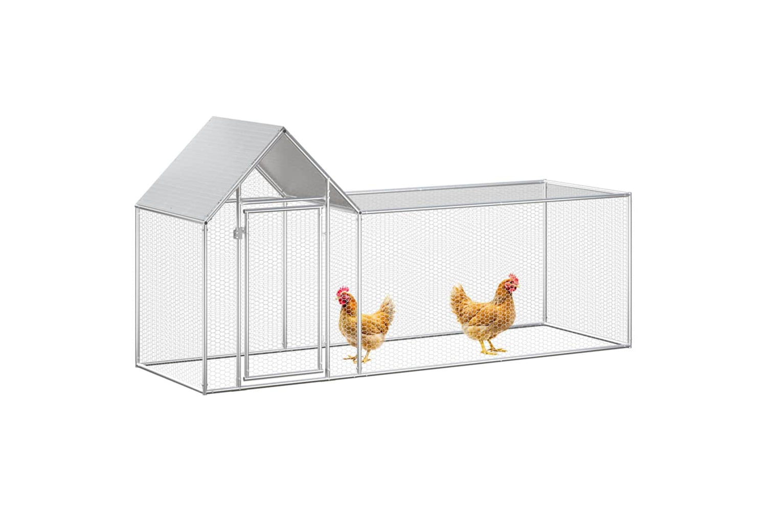Vidaxl Chicken Coop 3x1x1.5 M Galvanised Steel-2
