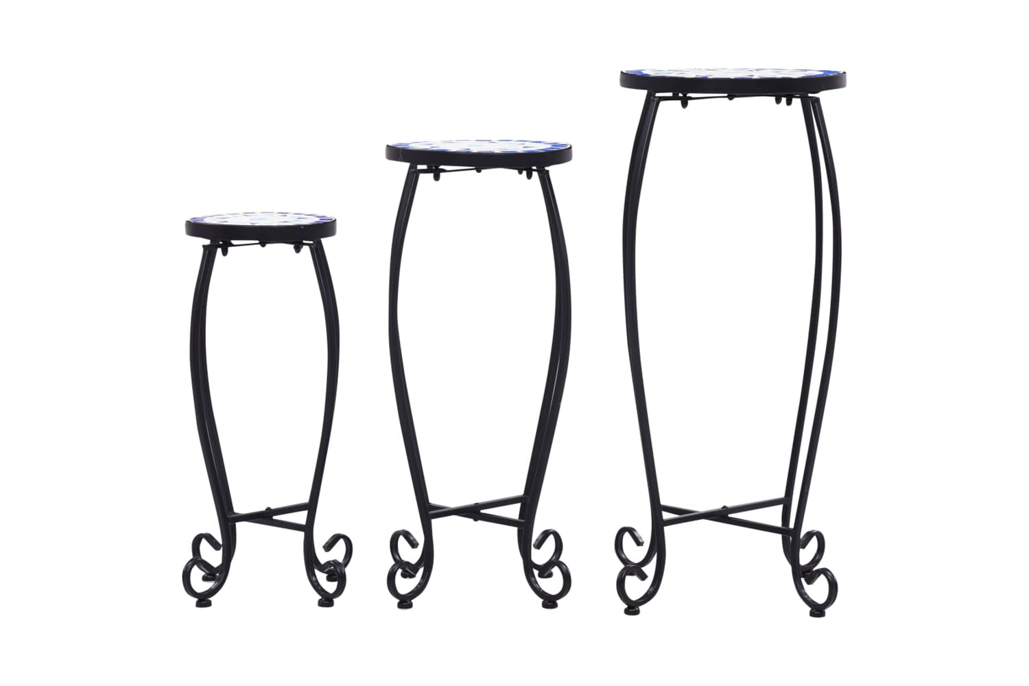 Vidaxl 46702 Mosaic Tables 3 Pcs Blue And White Ceramic-3