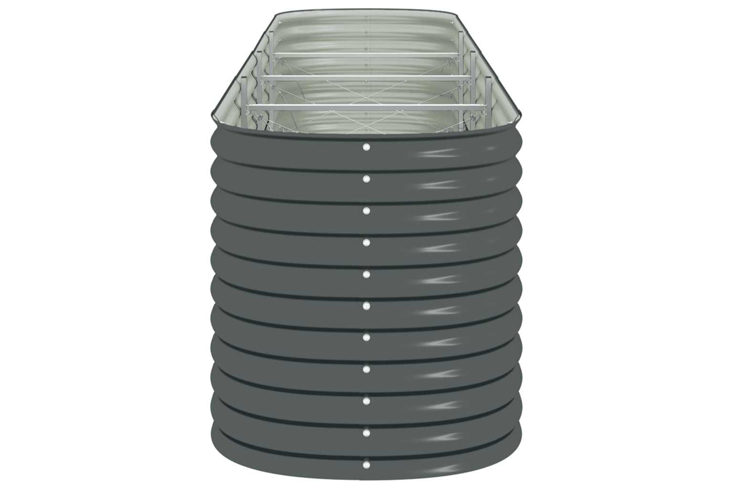 vidaXL Garden Raised Bed 400x80x81cm Galvanised Steel Grey-5