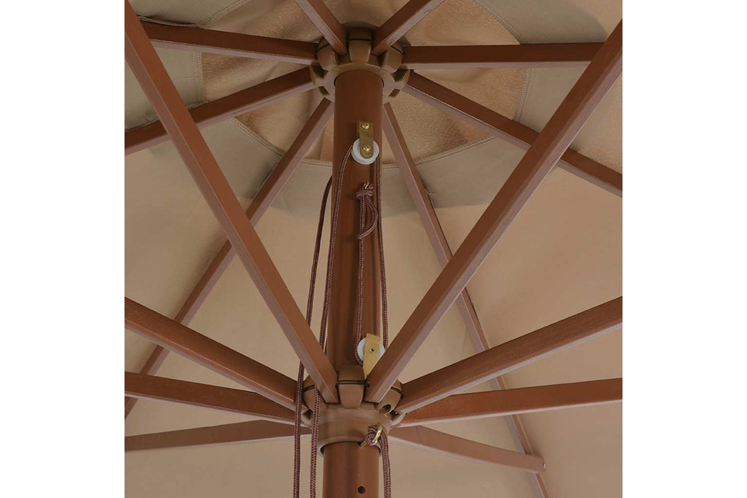 vidaXL 44530 Outdoor Parasol With Wooden Pole 350cm Taupe-4