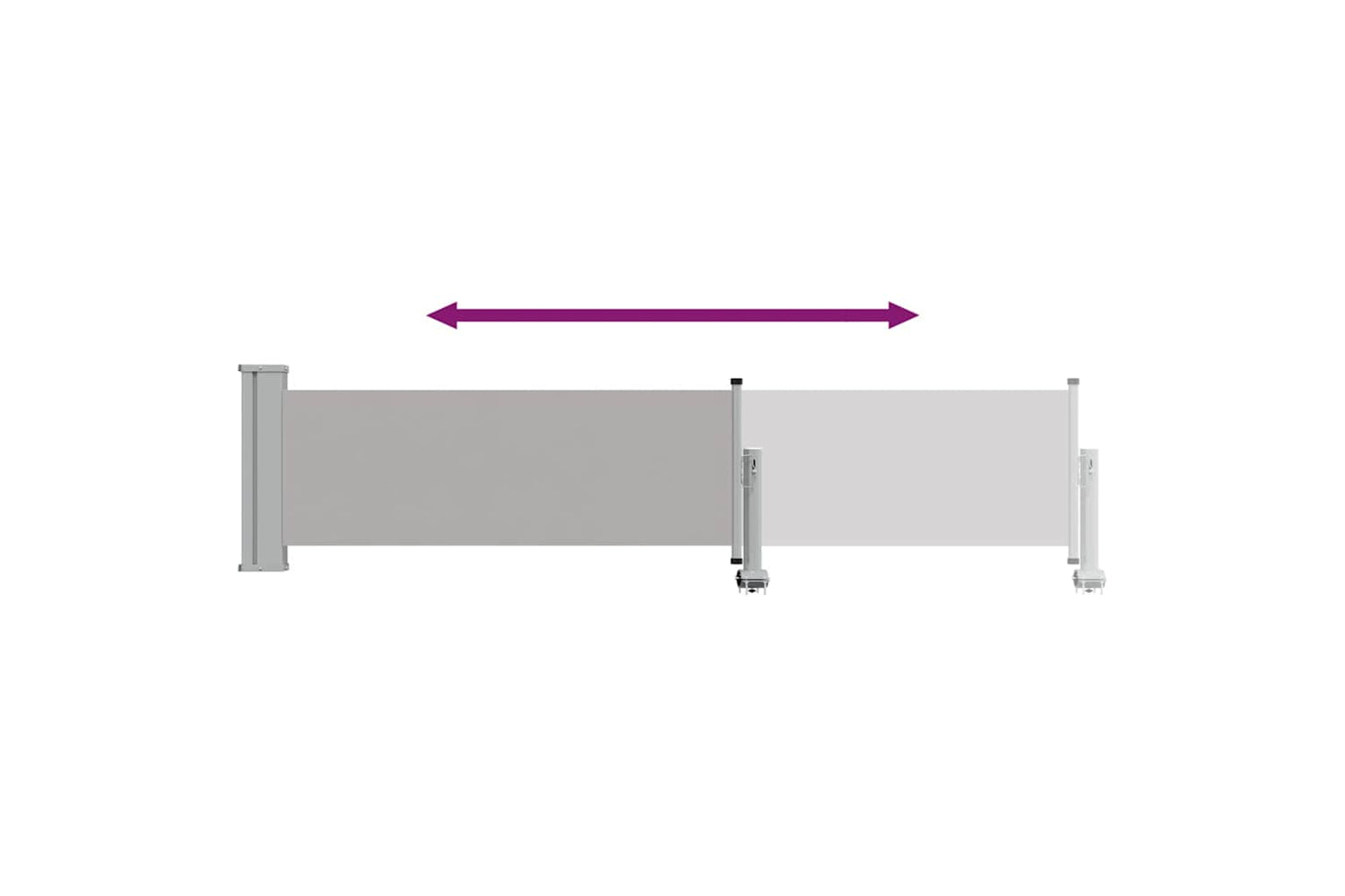 vidaXL 48354 Patio Retractable Side Awning 60x300cm Grey-7