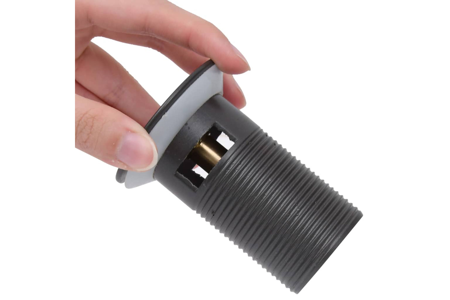 vidaXL 149058 Push Drain With Overflow Function Grey 6.4x6.4x9.1cm-6