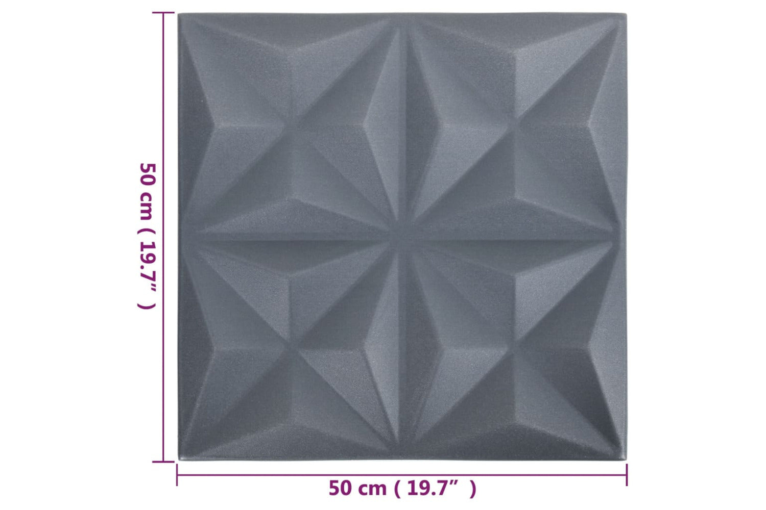 Vidaxl 3d Wall Panels 48 Pcs 50x50 Cm Origami Grey 12 MÂ²-6