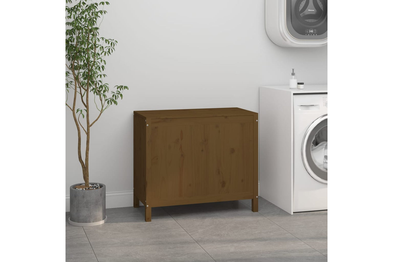 vidaXL 823582 Laundry Box Honey Brown 88.5x44x76cm Solid Wood Pine-2