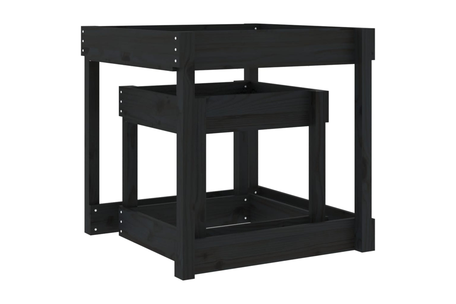 vidaXL 825055 Sand Tables 2 Pcs Black Solid Wood Pine-6