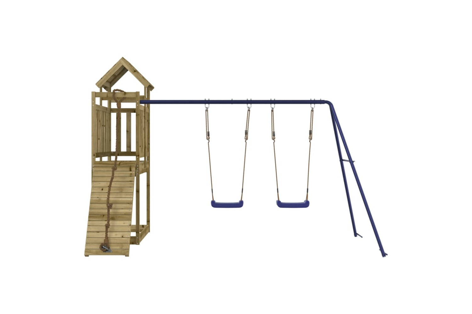 Vidaxl 3155971 Playhouse With Climbing Wall Swings Impregnated Wood Pine-4